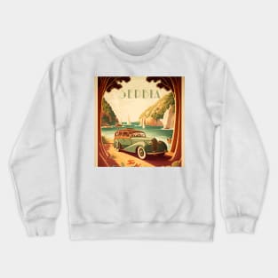 Serbia Vintage Travel Art Poster Crewneck Sweatshirt